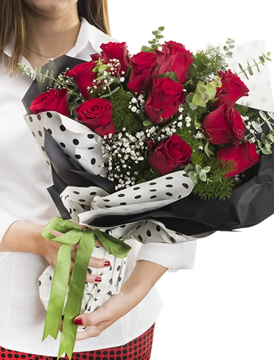 19 Adet Kırmızı Gül Buketi